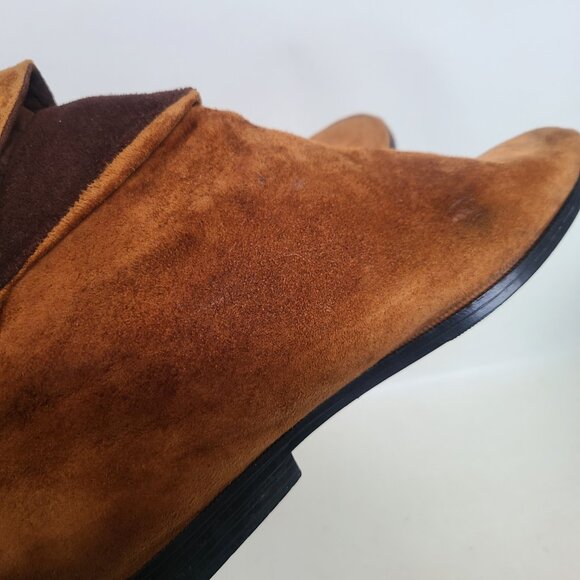 Vtg 80s 90s Impo Brown Ankle Slouch Boots 8 Boho Retro Robin Hood - Picture 16 of 16